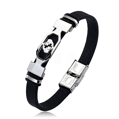 201 Stainless Steel Constellation Beaded Bracelet LS-ZODI-PW0001-044H-1