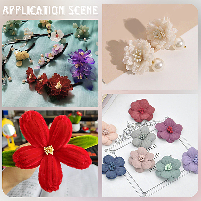 5 Bundles 5 Colors Gypsum with Cotton Cord Artificial Flower Core DIY-GF0014-07B-1