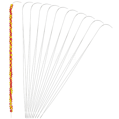 10Pcs 201 Stainless Steel Bented Beading Needles TOOL-BBC0001-07-1-1