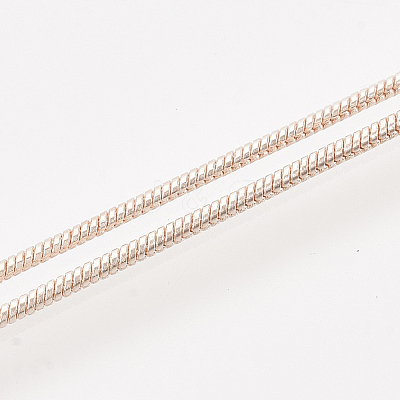 Brass Round Snake Chain Necklace Making MAK-T006-11B-RG-1