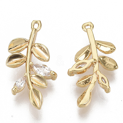 Brass Cubic Zirconia Pendants X-KK-T055-013G-NF-1