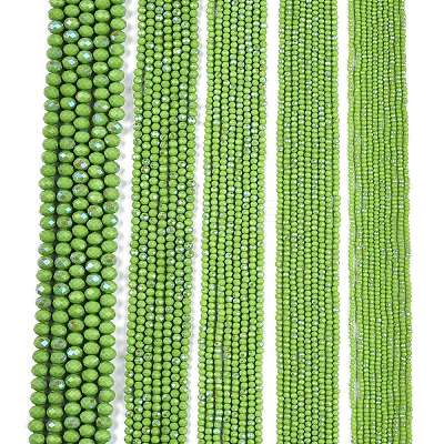Electroplate Opaque Solid Color Glass Beads Strands EGLA-A044-P1mm-L30-1