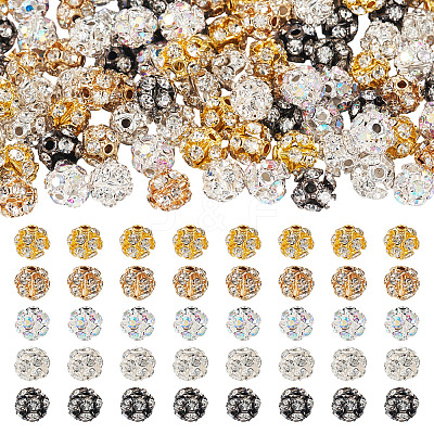 100Pcs 5 Colors Brass Rhinestone Beads KK-TA0002-11A-1