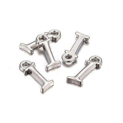 Platinum Plated Alloy Letter Pendants LS-PALLOY-J718-01P-I-1