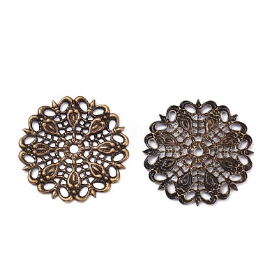 Brass Vintage Filigree Findings X-KKC-Q006-AB-1
