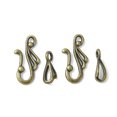 Tibetan Style Hook and Eye Clasps MLF1157Y-NF-1