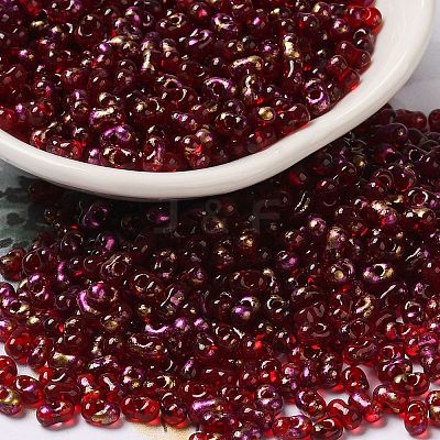 Spray Painted Glass Seed Beads SEED-F005-11A-03-1