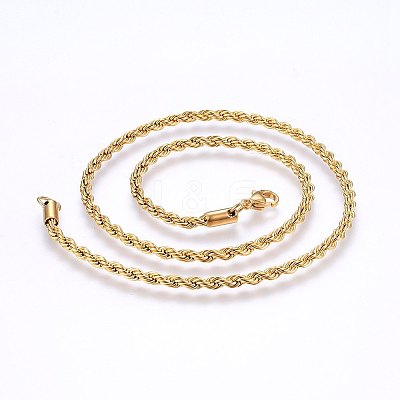 304 Stainless Steel Rope Chain Necklaces X-NJEW-F226-03G-03-1