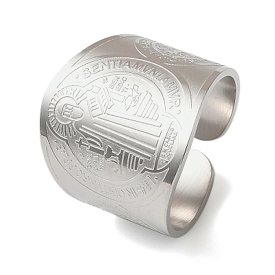 201 Stainless Steel Cuff Rings LS-RJEW-F190-01P-1