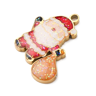 Christmas 304 Stainless Steel Enamel Pendants LS-STAS-B112-02G-02-1