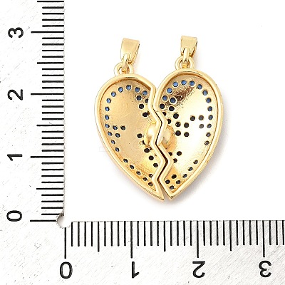 Valentine's Day Brass Micro Pave Cubic Zirconia Split Pendants KK-H251-01D-G-1