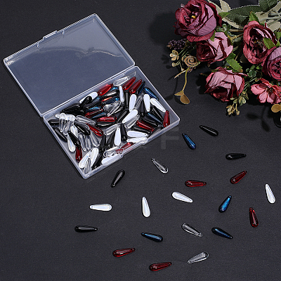 100Pcs 5 Colors Baking Paint Transparent Glass Pendants FIND-SC0023-47B-1