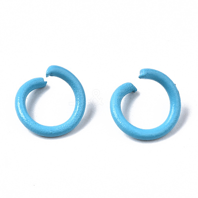 Spray Painted Iron Open Jump Rings X-IFIN-T017-04B-1