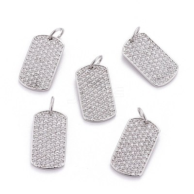 Brass Micro Pave Cubic Zirconia Pendants ZIRC-L070-42P-1