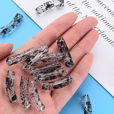 Transparent Spray Painted Acrylic Beads X-MACR-S372-002F-C10-1
