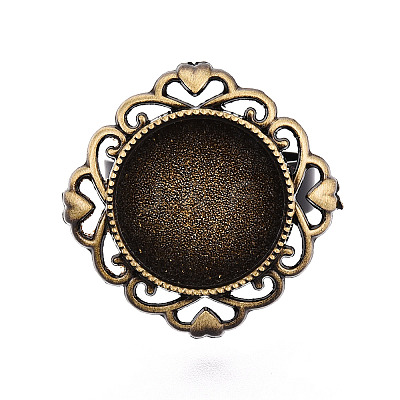 Adjustable Rhombus Alloy & Iron Bezel Cup Ring Base with Rotatable Tray MAK-T012-02AB-1