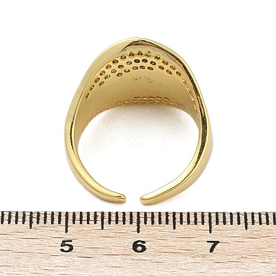 Brass Micro Pave Cubic Zirconia Open Cuff Ring for Women RJEW-F177-03GP-02-1