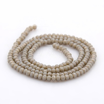 Imitation Jade Glass Faceted Rondelle Beads Strands GLAA-A024A-02-1