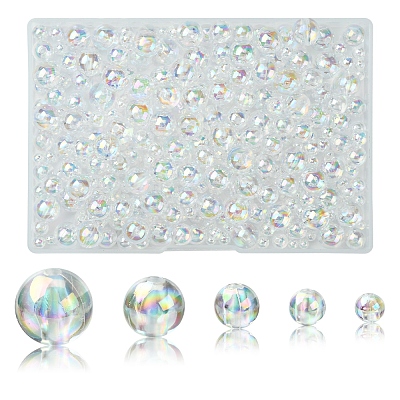 350Pcs 5 Styles Transparent Acrylic Beads MACR-FS0001-91-1
