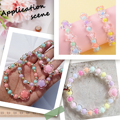 240Pcs 8 Styles Transparent Plastic Beads KY-BM0001-05-1