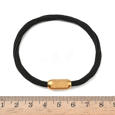 304 Stainless Steel with Polyester Metallic Cord Bracelets for Women BJEW-Z145-01G-26-1