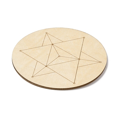 Sacred Geometric Wooden Grid DJEW-F028-01G-1