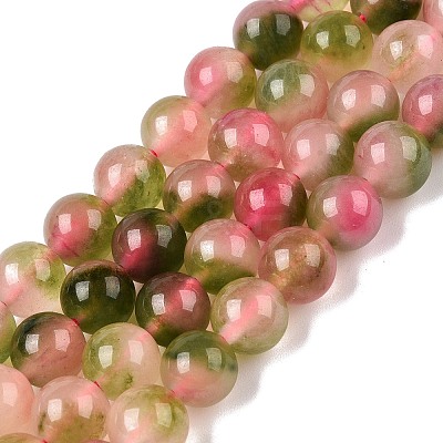 Dyed Natural White Jade Beads Strands G-T138-8mm-210-18-1