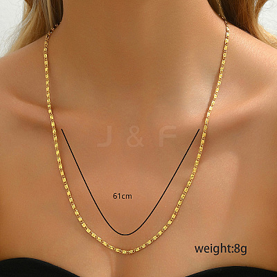 Simple Brass Oval Link Chain Necklaces for Women WX2955-2-1