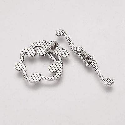 Tibetan Style Alloy Toggle Clasps PALLOY-G168-01AS-1