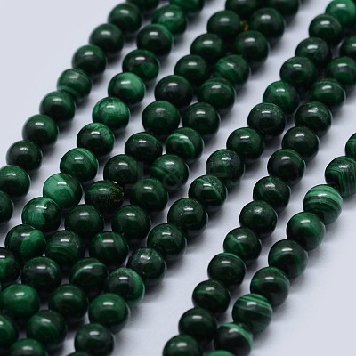 Natural Malachite Beads Strands G-F571-27AB2-8mm-1