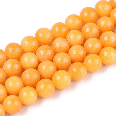 Dyed Natural Mashan Jade Round Beads Strands G-T139-6mm-67A-1