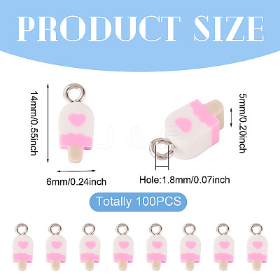 100Pcs Handmade Polymer Clay Charms CLAY-TA0001-96D-1