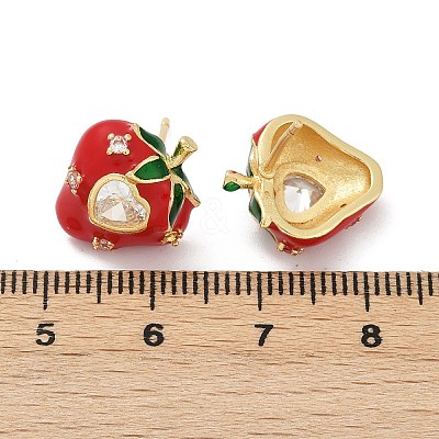 Brass Micro Pave Clear Cubic Zirconia Stud Earrings EJEW-F895-27B-01G-1