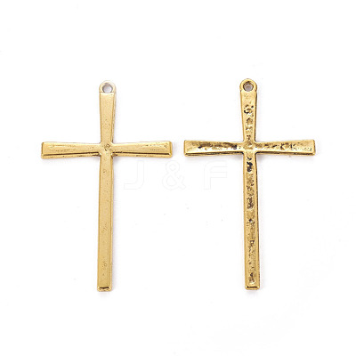 Tibetan Style Alloy Cross Large Pendants TIBEP-EAAA0100Y-AG-FF-1