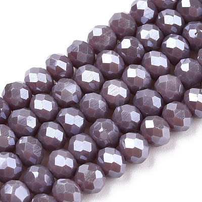 Electroplate Glass Beads Strands EGLA-A034-P4mm-A12-1