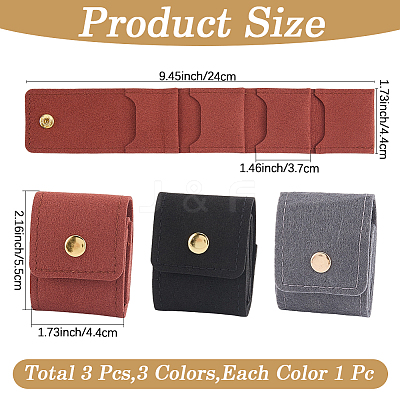3Pcs 3 Styles PU Leather Jewelry Rolls ABAG-CL0001-70A-1