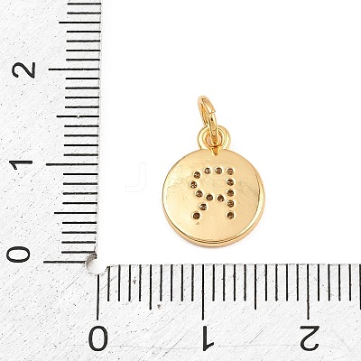Brass Micro Pave Clear Cubic Zirconia Charms CU-CBA56CE-12G-R-1