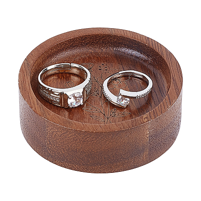 Wood Finger Ring Display Plate RDIS-WH0007-10-1