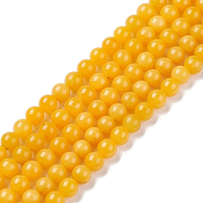 Natural Jade Round Bead Strands G-P070-29-8mm-1