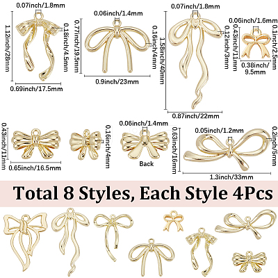 32Pcs 8 Styles Alloy Pendants FIND-SC0014-67-1