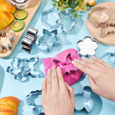 15Pcs 15 Style 430 Stainless Steel Cookie Cutters DIY-PH0010-18-1