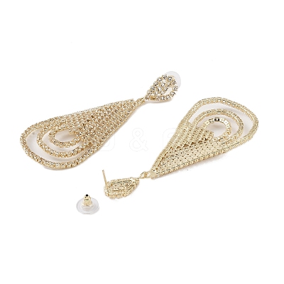 Brass Micro Pave Cubic Zirconia Stud Earrings EJEW-B046-13G-1