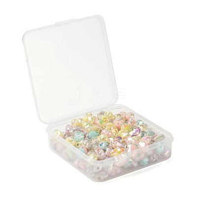 150Pcs 5 Colors Transparent Acrylic Beads TACR-LS0001-09-1