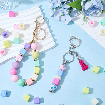100Pcs Opaque Acrylic European Beads MACR-SP0002-16-1