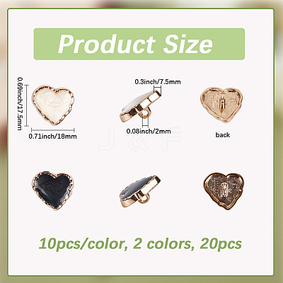 20Pcs 2 Colors Alloy Enamel Metal Buttons FIND-GF0008-18-1