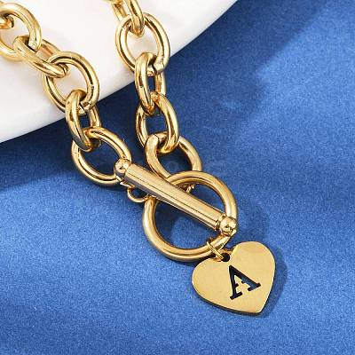 Golden 304 Stainless Steel Charm Bracelets NJEW-K284-01G-A-1
