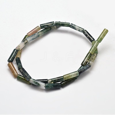 Natural Moss Agate Column Bead Strands X-G-F247-01B-1