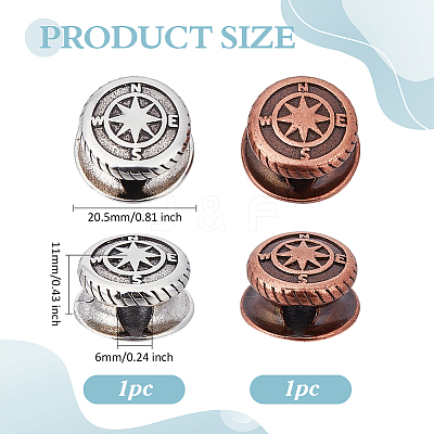 2Pcs 2 Colors Brass European Beads OPDL-ME0004-14-1