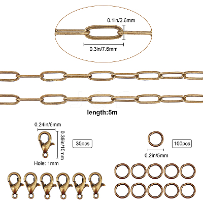 DIY Paperclip Chain Jewelry Making Kits DIY-SC0014-49AB-1