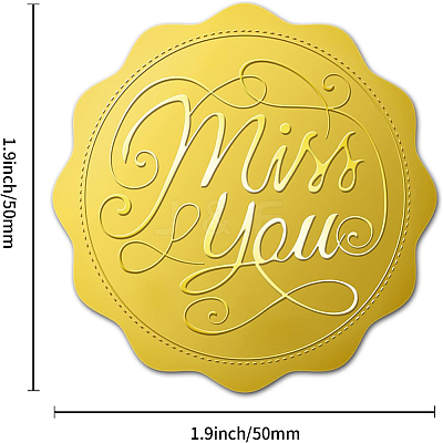 Plastic Self Adhesive Gold Foil Embossed Stickers DIY-WH0211-179-1